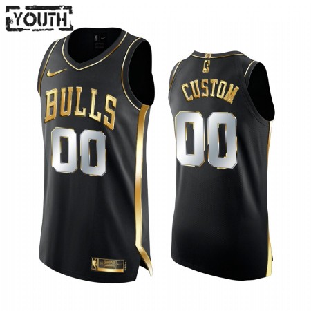 Kinder NBA Chicago Bulls Trikot Benutzerdefinierte 2020-21 Schwarz Golden Edition Swingman